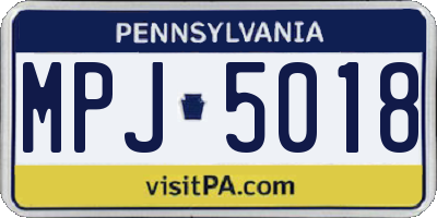 PA license plate MPJ5018