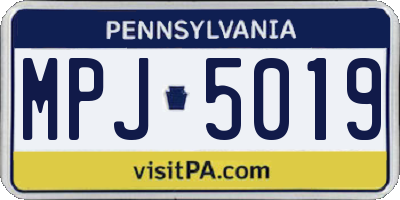 PA license plate MPJ5019