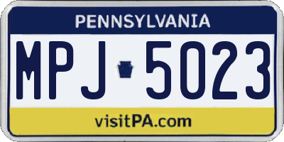 PA license plate MPJ5023