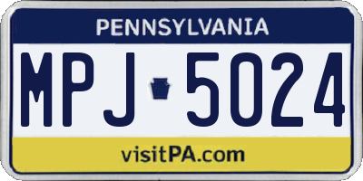PA license plate MPJ5024