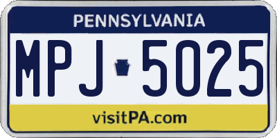 PA license plate MPJ5025