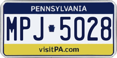 PA license plate MPJ5028