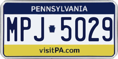 PA license plate MPJ5029