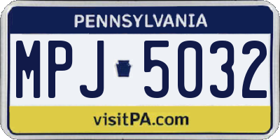 PA license plate MPJ5032
