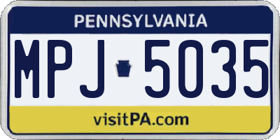 PA license plate MPJ5035