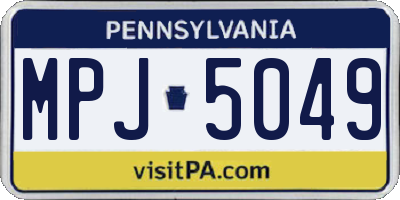 PA license plate MPJ5049