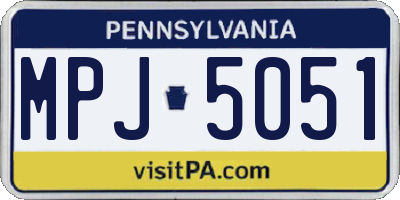 PA license plate MPJ5051