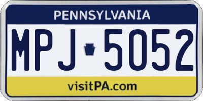 PA license plate MPJ5052