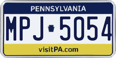 PA license plate MPJ5054