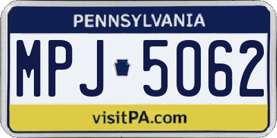 PA license plate MPJ5062