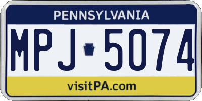 PA license plate MPJ5074