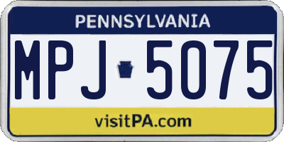 PA license plate MPJ5075