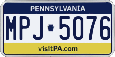 PA license plate MPJ5076