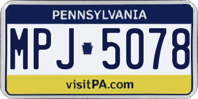 PA license plate MPJ5078