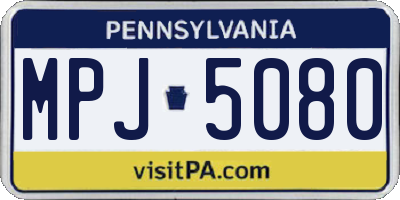PA license plate MPJ5080