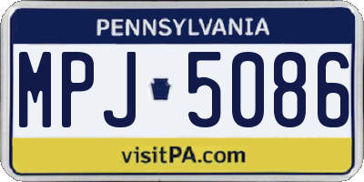 PA license plate MPJ5086