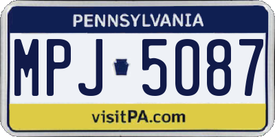 PA license plate MPJ5087