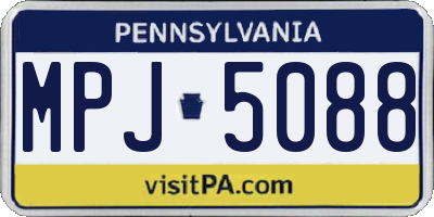 PA license plate MPJ5088
