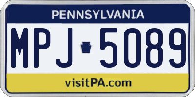 PA license plate MPJ5089