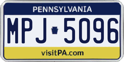 PA license plate MPJ5096