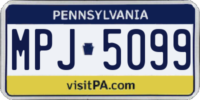 PA license plate MPJ5099