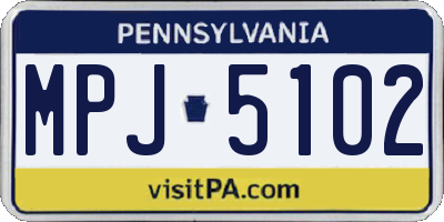 PA license plate MPJ5102