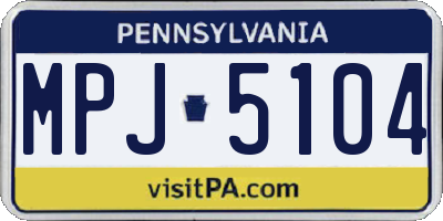 PA license plate MPJ5104