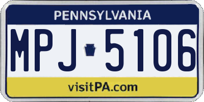 PA license plate MPJ5106