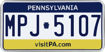 PA license plate MPJ5107