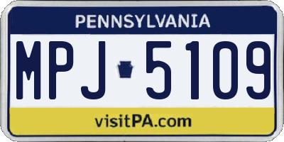 PA license plate MPJ5109