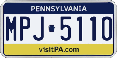 PA license plate MPJ5110