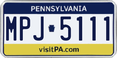 PA license plate MPJ5111