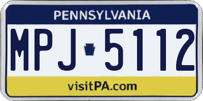 PA license plate MPJ5112