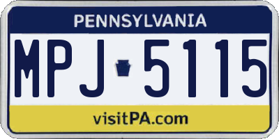 PA license plate MPJ5115
