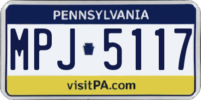 PA license plate MPJ5117