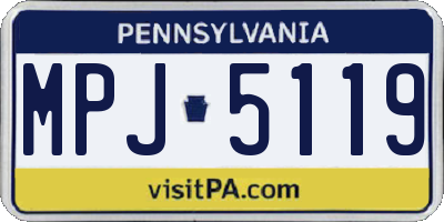 PA license plate MPJ5119