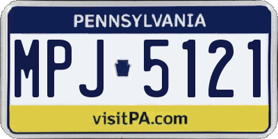 PA license plate MPJ5121
