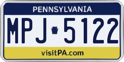 PA license plate MPJ5122