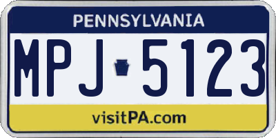 PA license plate MPJ5123