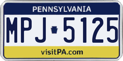 PA license plate MPJ5125