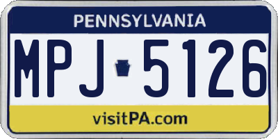 PA license plate MPJ5126