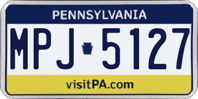 PA license plate MPJ5127