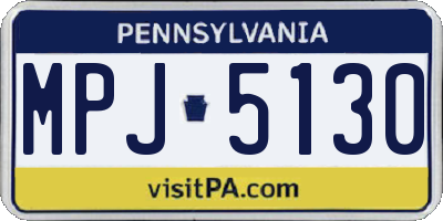 PA license plate MPJ5130