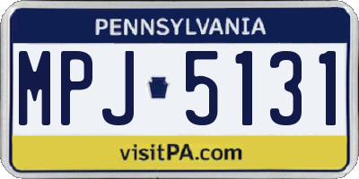 PA license plate MPJ5131