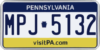 PA license plate MPJ5132