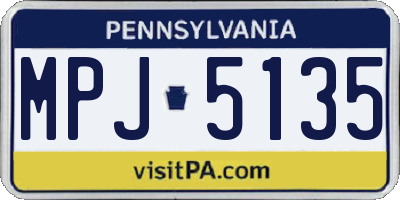 PA license plate MPJ5135