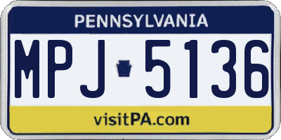 PA license plate MPJ5136