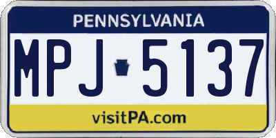 PA license plate MPJ5137