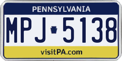 PA license plate MPJ5138
