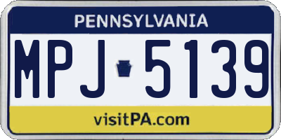 PA license plate MPJ5139